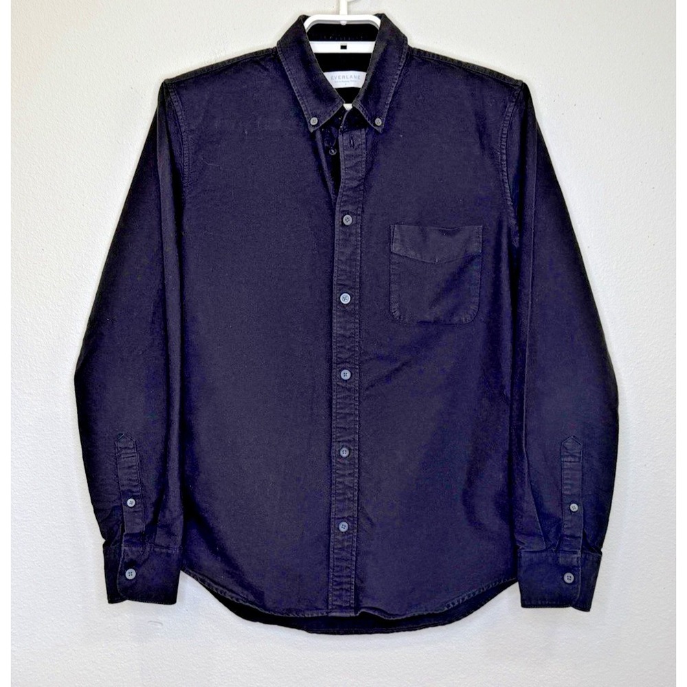 Everlane Button Down Shirt Mens Size Small Black Long Sleeve Collared Cotton‎